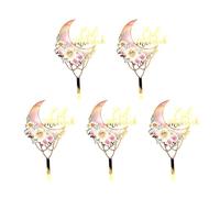 5 Pack Cake Toppers Set Eid Theme Holiday Decors Party Supplies Birthday Cakes Decorations For Festival Easy To Use Cake Sticks