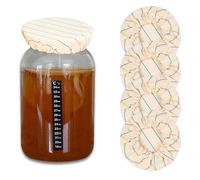 5 Pack Canning Lids Jar Cover 100% Cotton Sourdough Starter Jar Linen Fabric Washable Lids