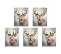 5-pack Car Aromatherapy Tablets Animal Deer Printed Air Fresheners Pendant Car Deodorant Decorative Accessories Quickly Eliminate Car Odors