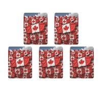 5-pack Car Aromatherapy Tablets Canadian Flag Printed Air Fresheners Pendant Car Deodorant Decorative Accessories Quickly Eliminate Car Odors