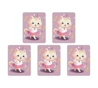 5-pack Car Aromatherapy Tablets Cat Dances to Music Printed Air Fresheners Pendant Car Deodorant Decorative Accessories Quickly Eliminate Car Odors