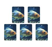 5-pack Car Aromatherapy Tablets Lonely Fish Printed Air Fresheners Pendant Car Deodorant Decorative Accessories Quickly Eliminate Car Odors