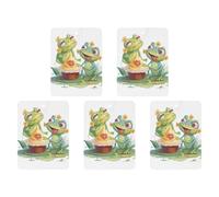 5-pack Car Aromatherapy Tablets Two Frogs Eating Cake Printed Air Fresheners Pendant Car Deodorant Decorative Accessories Quickly Eliminate Car Odors