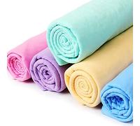 5 Pack Car Care Chamois Cloth Professional Chamois Leather Car Wash Drying Cleaning Valeting Shammy Cloth, Super Soft & Absorbent, Safe on All Paintwork