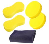 5 Pack Car Cleaning Sponge, 4 pcs Large Car Sponges for Washing, with Microfiber Towel, Anti Scratch Technology, for Windows Wheels Bodywork, Windscreen and Bodywork