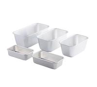 5-Pack Carbon Steel Baking Pan Set Rectangular Bread and Cake Molds, Anodized Non-Stick, Multi-Size Mini Toast Tray