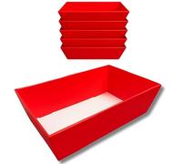 5 Pack Cardboard Gift Hamper Trays (28x18cm) | Flat-Packed DIY Presentation Baskets for Food Packaging, Christmas, Wedding, and Holiday Gifting.
