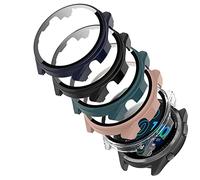 [5-Pack] Case Compatible with Garmin Forerunner 965 with Tempered Glass Screen Protector, Smartwatch Full Protective Hard PC Bumper Case Face Cover for Men Women