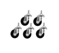 5-pack casters 2 inches light black PP movable screw casters M10 furniture universal wheels