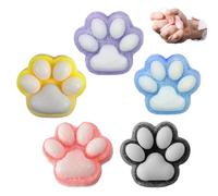 5 Pack Cat Paw Squishies - Squishy Cat Paw Squeeze Toys, Silicone Cat Squishy Paw, Stress Relieving Fidget Toys Squishy for Boys Girls Adults Birthday Party Gifts, Pink, Blue, Purple, Black, Yellow
