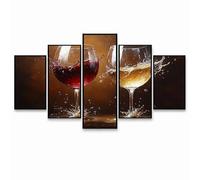 5 Pack Champagne Diamond Art Kit Adults, Wine Diamond Painting by Numbers for Adults 5 Pack 5D DIY Gems Crystal Art Canvas for Painting, Rhinestones Embroidery Kit for Home Decoration Gifts GYZH-3704
