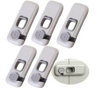 5 Pack Child Proof Refrigerator Lock, Fridge Locks for Kids with Sticky Adhesive Pads, Child Safety Cabinet Lock for Doors, RV Refrigerator, Oven Lock Child Safety Baby Cabinet Locks. (Grey)