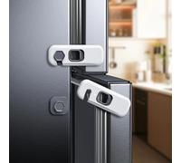 5 Pack Child Proof Refrigerator Lock, Fridge Locks for Kids with Sticky Adhesive Pads, Child Safety Locks for Doors, RV Refrigerator, Oven Lock Child Safety Baby Cabinet Locks (Grey)