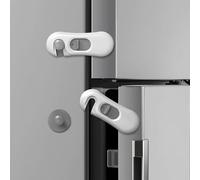 5-Pack Child Proof Refrigerator Lock with 3M Adhesive, Baby Child Safety Cabinet Locks, Kids Safety Fridge Locks for Oven Drawers Door- White& Gray