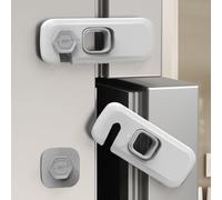 5 Pack Childproof Refrigerator Lock, Fridge Lock for Child Safety, Cupboard Locks for Children, Cabinet Cupboard Lo-ck for Toddlers, Multi-Purpose Safety Locks Easy to Install, No Tools Need or Drill