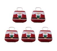 5 Pack Christmas Street Boxes with Handles, Candy Tins for Holiday Decoration, Practical Party Treat Containers, Holiday Candy Containers