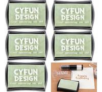 5 Pack Clear Embossing Ink Pad for Stamping & Scrapbooking - Slow-Drying Crisp Ink, Raised Durable Surface for All Stamp Sizes | Long-Lasting Inkpads for Rubber Stamps Arts & Crafts Supplies