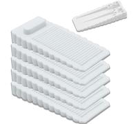 5 Pack Clear Rubber Door Stops Premium Door Wedge Anti Slip Door Stop Silicone Door Stops Heavy Duty Door Stops Wedges for Floor Patio(White)