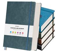 5 Pack College Ruled Notebook Bulk, A5, 312 Numbered Page Thick Journal Set | Cost-Effective 5 Pack 1600 Pages Total, 100gsm No Bleed Paper, Leather Hardcover, Lay-Flat, for Writing, Work, Employee Gifts