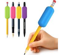 5-Pack Colorful Weighted Pencil Grips - 1oz Silicone Handwriting Aid for Kids, Elderly & Special Needs - Improves Penmanship (Pink,yellow,blue,green,purple)