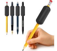 5-Pack Colorful Weighted Pencil Grips - 1oz Silicone Handwriting Aid for Kids, Elderly & Special Needs - Improves Penmanship (Black)