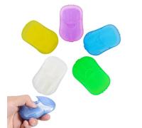 5 Pack Compact Travel Disposable Hand Soap Flakes and Fragranced Paper Soap Sheets with Protective Case, Ideal for Foaming Hand Cleansing During Outdoor Adventures, Camping, and Journeys On-The-Go