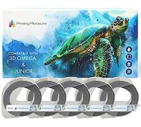5-Pack Compatible Self-Adhesive 3D White on Silver Embossing Labels Tapes 9mm x 3m for use with Omega and Junior Embossers