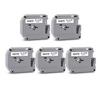 5 Pack Compatible with Brother MK221 M-K221 MK221SBZ P-Touch Label Tape 9 mm 3/8 Black on White Cassettes for PT-M95 PT-90 PT-65 PT-80 PT-90 PT-55 PT-70 PT-85, 9 MMX 8 m
