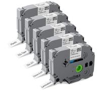 5-Pack Compatible with Brother P-Touch TZe-231 Label Tape 12mm (0.47") for Brother Label Printer Laminated Black on White Cassette for PT-E110 H110 H100R H101C H105 PT-1000 PT-H108