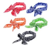 5 Pack Cooling Neck Wraps, Cooling Scarf Ice Bandanas, Cooling Towels Neck Cooler for Hot Weather, Ice Scarf Wraps for Summer Heat Camping Running Outdoor Sports - Hot Weather Essentials