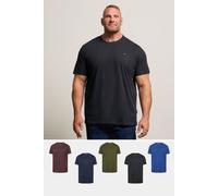 BadRhino Big & Tall 5 Pack Black & Blue Core Tee Crew Neck Short Sleeve T-Shirts - Men's - M to 8XL Blue 3XL