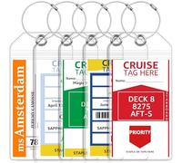 5 Pack Cruise Luggage Tag Holder, Waterproof Clear Tags with Cruise Lanyards, Cruise Essentials for NCL, Princess, Carnival, Royal Caribbean & Celebrity Cruise Ships (5)