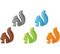 5 Pack Cute Snail/Squirrel Shape Silicone Tea Bag Holder,Tea Bag Holder and String Rest,Tea Bag Holder for Cup Hanging Tool Mug Candy Colors Gift Set (Squirrel)