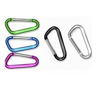 5 Pack D Shape Carabiner Clips Small Aluminium Keyring Hooks Lightweight Snap Clips for Keys Bags Camping Travel Daily Use