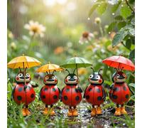 5 Pack Decorative Garden Acrylic Stake, Mini Insect Decorations Ornaments for Outdoors Potted Landscapes Garden Decor