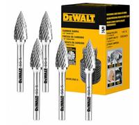 5 Pack DEWALT Tungsten Carbide Burr Size SG-5 with 1/4" Shank for Tough Metalworking (DXCBTJSG5-5)