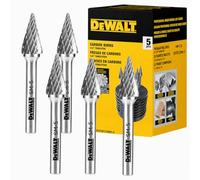 5 Pack DEWALT Tungsten Carbide Burr Size SM-5 with 1/4" Shank for Tough Metalworking (DXCBTJSM5-5)
