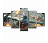 5 Pack Diamond Art Kit Adults, Airplane Paint by Numbers for Adults on Diamond, 5D DIY Full Drill Rhinestones Cross Stitch Kits, War Canvas for Painting for Room Decor Gifts for Women 5 Pack GYZH-1160