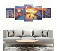 5 Pack Diamond Art Kits Adults, 5D City Venice Diamond Painting Kits for Adults, DIY Round Full Drill Crystal Art Painting Crafts Kit Embroidery Cross Stitch for Home Wall Decor Gifts 50x30cm B0-410