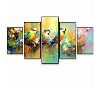 5 Pack Diamond Art Kits Adults, DIY Abstract Diamond Painting, Full Drill Coverage Rhinestone Paint by Numbers, Crystal Art Canvas Paintings Bird for Office Bedroom Home Decor (Three Sizes) PZSH-2281