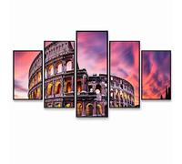 5 Pack Diamond Art Kits Adults, DIY Architecture Diamond Painting, Full Drill Coverage Rhinestone Paint by Numbers, Crystal Art Canvas Paintings Rome for Office Home Decor (Three Sizes) PZSH-1334