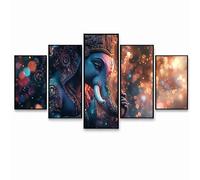 5 Pack Diamond Art Kits Adults, DIY India Diamond Painting, Full Drill Coverage Rhinestone Paint by Numbers, Crystal Art Canvas Paintings Zen for Office Bedroom Home Decor Gifts (Three Sizes) PZSH1664