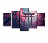 5 Pack Diamond Art Kits Adults, DIY Torii Diamond Painting, Full Drill Coverage Rhinestone Paint by Numbers, Crystal Art Canvas Paintings Samurai Sword for Office Home Decor (Three Sizes) PZSH-1229