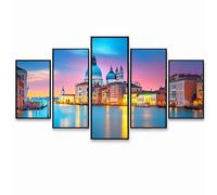 5 Pack Diamond Art Kits Adults, DIY Venice Diamond Painting, Full Drill Coverage Rhinestone Paint by Numbers, Crystal Art Canvas Paintings Dreamyy for Office Bedroom Home Decor (Three Sizes) PZSH-1870