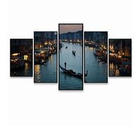5 Pack Diamond Art Kits Adults, DIY Venice Diamond Painting, Full Drill Coverage Rhinestone Paint by Numbers, Crystal Art Canvas Paintings Night View for Office Home Decor (Three Sizes) PZSH-1759