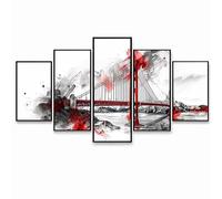 5 Pack Diamond Art Kits Adults （Three Sizes）, Abstract Diamond Painting, Full Drill Golden Gate Bridge Paint by Numbers for Adults, Wall Art Gems Paintings for Bedroom Office Room Decor Gifts PZSH-668