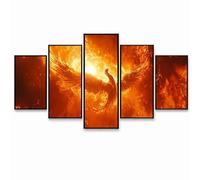 5 Pack Diamond Art Kits Adults （Three Sizes）, Phönix Diamond Painting, DIY Full Drill Flame Paint by Numbers for Adults, Wall Art Gems Paintings for Bedroom Office Room Decor Gifts for Women PZSH-2615