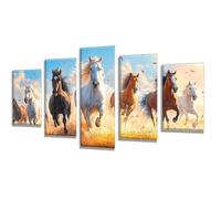 5 Pack Diamond Painting Animal Horse Diamond Art Kits Adults, Full Drill Diamonds Art Painting By Numbers for Kids, 5D DIY Crystal Crafts for Adults Kit for Home Decor Women Gifts 275x165cm q-604