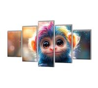 5 Pack Diamond Painting Color Monkey Diamond Art Kits Adults, Full Drill Diamonds Art Painting by Numbers for Kids, 5D DIY Crystal Crafts for Adults Kit for Home Decor Women Gifts 125x75cm q-445