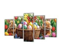 5 Pack Diamond Painting Color Rabbit Diamond Art Kits Adults, Full Drill Diamonds Art Painting by Numbers for Kids, 5D DIY Crystal Crafts for Adults Kit for Home Decor Women Gifts 275x165cm q-453